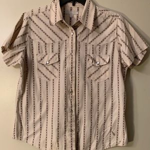 Bogari Women’s Pearl Snap Western Shirt Large